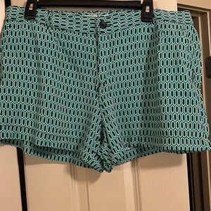 Banana Republic High Waist Green Patterned Shorts